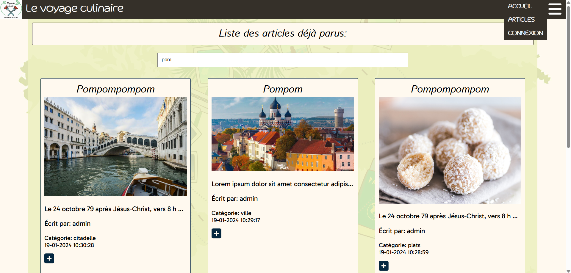 Image du projet 'TP Voyage culinaire ' 