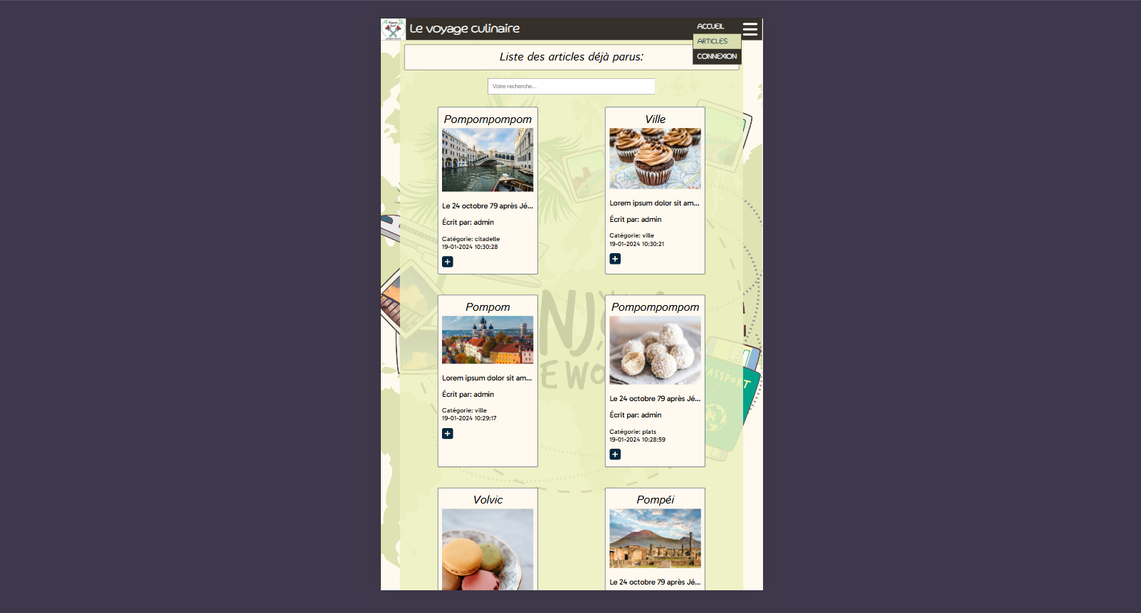 Image du projet 'TP Voyage culinaire ' 